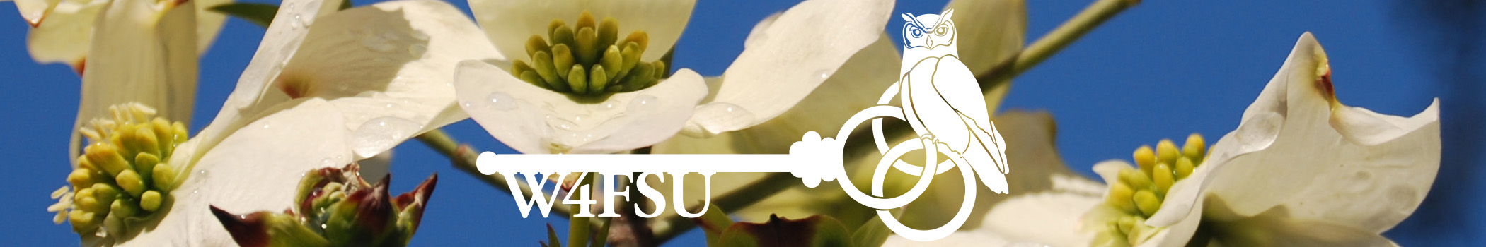 W4FSU logo over flowers